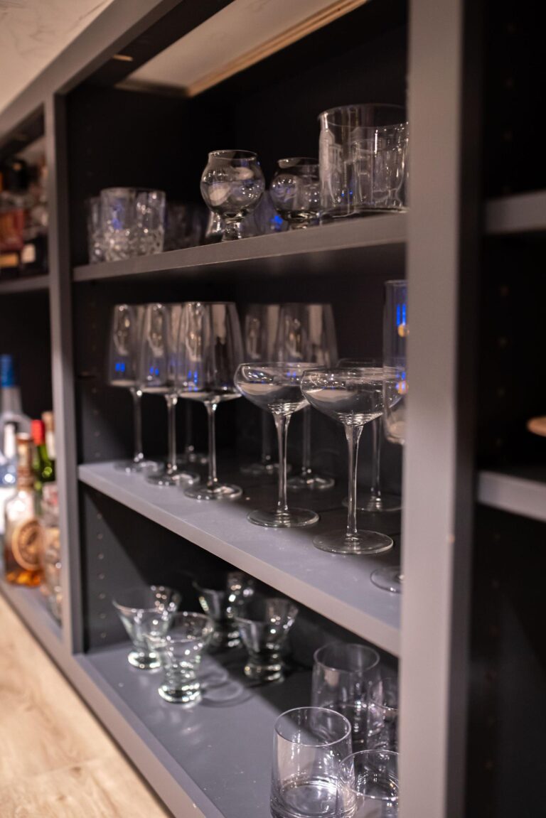 basement kitchen shelf